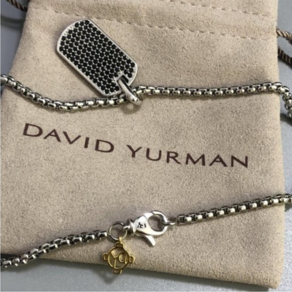 David Yurman Silver Necklace with Black Pendant - Picture 7 of 7